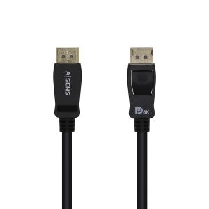 AISENS Cable Displayport Certificado V1.4 8k@60hz, DP/M-DP/M, Negro, 3.0m