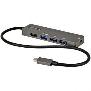 StarTech.com Adaptador Multipuertos USB-C - Docking Station USB Tipo C a HDMI 2.0b 4K de 60Hz (HDR10) - PD de 100W de Paso - Hub USB 3.0 de 4 Puertos - Replicador USBC - con Cable de 30cm