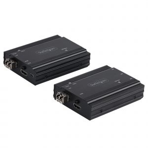 StarTech.com Extensor KVM HDMI de 4K por Fibra - Alargador de Consola Switch KVM con Vídeo HDMI y USB Remoto - hasta 300m (Multimodo) - con 2 Módulos SFP+ MMF de 10Gb - (TX/RX)