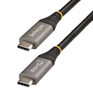 StarTech.com Cable de 1m USB-C de 10Gbps - Cable USB Tipo C Certificado por USB-IF - Cable USB TipoC USB 3.1/3.2 Gen 2 - Con Carga por Entrega de Alimentación PD de 100W (5A), Modo Alt de DP