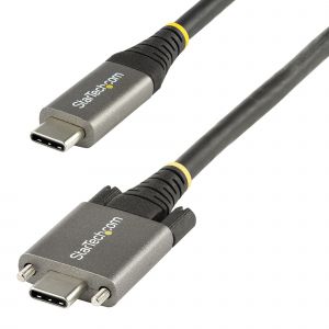 StarTech.com Cable 50cm USB-C con Tornillos Laterales de Fijación - 10Gbps - Cable USB Tipo C USB 3.1/3.2 Gen 2 - con Carga por Entrega Alimentación PD de 100W (5A), Modo Alt DP