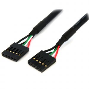 StarTech.com Cable Header USB 2.0 de 5 Pines - Cable Header de 30cm USB IDC de Placa Base - Hembra a Hembra