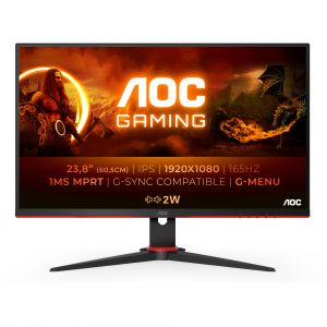 AOC 24G2SPU/BK pantalla para PC 60,5 cm (23.8") 1920 x 1080 Pixeles Full HD Negro, Rojo