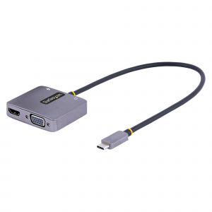 StarTech.com Adaptador de Vídeo USB C, Adaptador Multipuertos USB Tipo C a HDMI VGA con Salida de Audio de 3,5mm, HDR 4K a 60Hz, PD 3.0 de 100W, Compatible con Thunderbolt 3/4