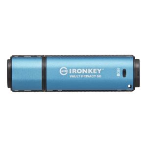Kingston Technology IronKey Vault Privacy 50. Capacidad: 8 GB, Interfaz del dispositivo: USB tipo A, Versión USB: 3.2 Gen 1 (3.1 Gen 1)